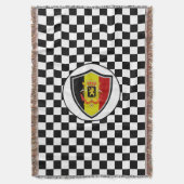 Belgium flag-coat arms throw blanket decke (Vorderseite Vertikal)