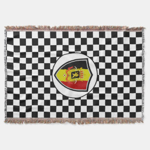 Belgium flag-coat arms throw blanket decke