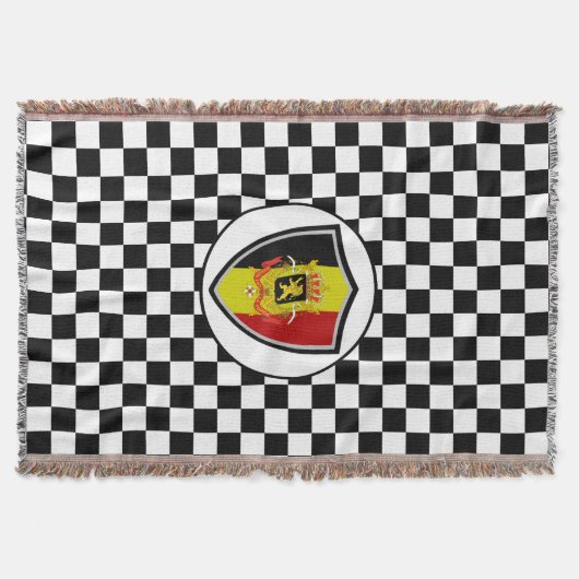 Belgium flag-coat arms throw blanket decke (Vorderseite)