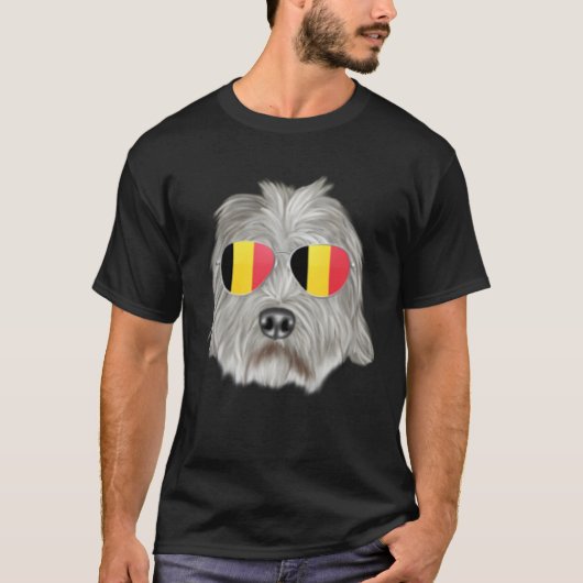 Belgium Flag Dandie Dinmont Terrier Dog Belgium Po T-Shirt (Vorderseite)