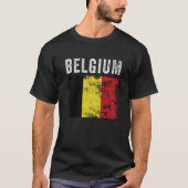 Belgium Flag Distressed Men Women Kids Belgian Fla T-Shirt (Vorderseite)