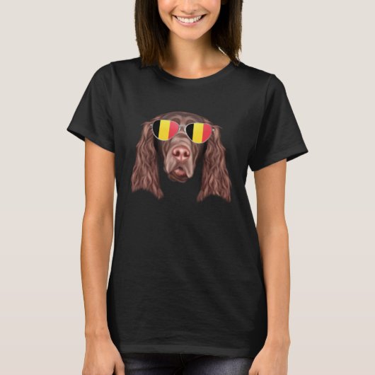 Belgium Flag Field Spaniel Dog Belgium Pocket T-Shirt (Vorderseite)