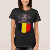 Belgium Flag German Shorthaired Pointer Dog In Poc T-Shirt (Vorderseite)
