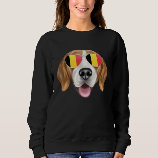 Belgium Flag Harrier Dog Belgium Pocket Sweatshirt (Vorderseite)