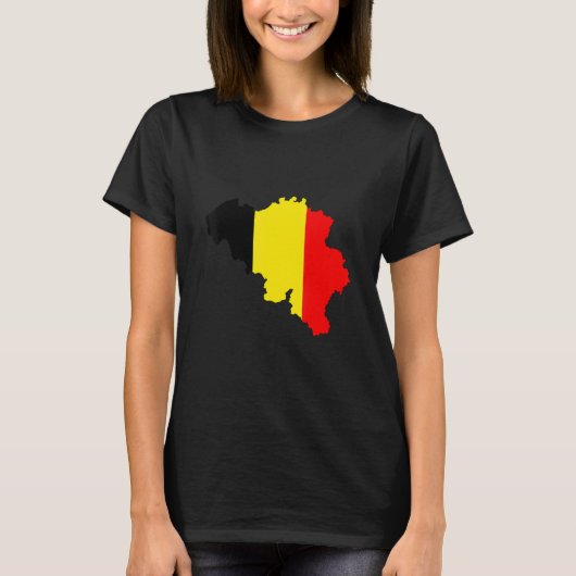 Belgium flag in Belgium outline Belgium T-Shirt (Vorderseite)
