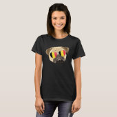 Belgium Flag Pug Dog Belgium Pocket T-Shirt (Vorne ganz)