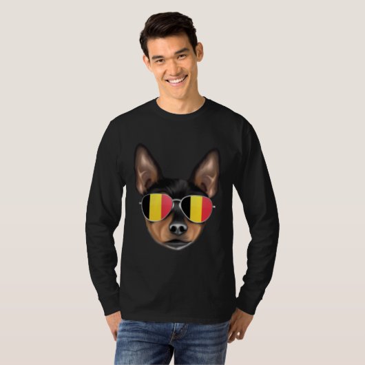 Belgium Flag Toy Fox Terrier Dog Belgium Pocket T-Shirt (Vorne ganz)