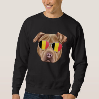 Belgium Flag Usa Staffordshire Terrier Dog Belgium Sweatshirt