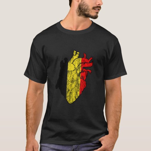 Belgium Heart Love Veins Belgian Flag Belgique Bel T-Shirt (Vorderseite)