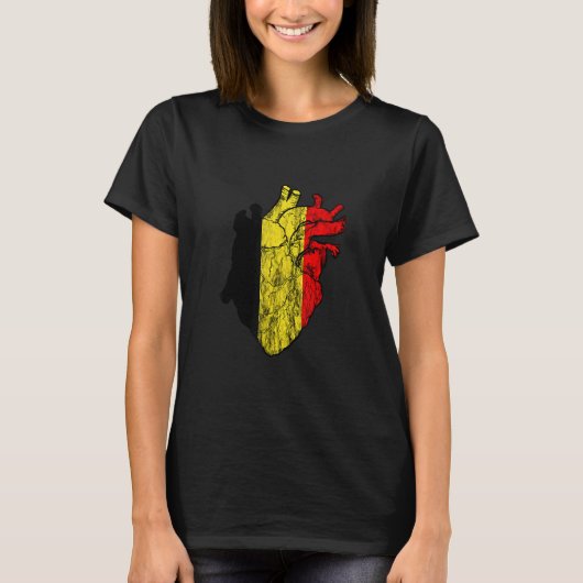 Belgium Heart Love Veins Belgian Flag Belgique Bel T-Shirt (Vorderseite)