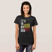 Belgium It's In My DNA Cute Belgian Flag Fingerpri T-Shirt (Vorne ganz)