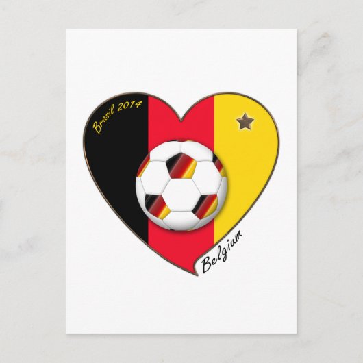 "BELGIUM" Soccer 2014. Fútbol Postkarte (Vorderseite)