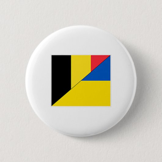 Belgium Ukraine Flag Belgian Ukrainian Nationality Button (Vorderseite)