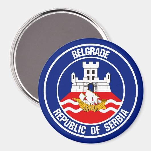 Belgrad RundEmblem Magnet (Vorderseite/Rückseite)
