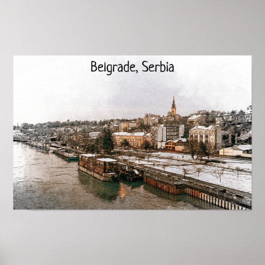 Belgrad Serbien Balkan Panoramasicht Poster (Vorne)