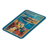 Belgrad Serbien Fluss Illustration Reise Kunst Magnet (Linke Seite)
