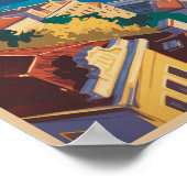 Belgrad Serbien Fluss Illustration Reise Kunst Poster (Ecke)