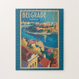 Belgrad Serbien Fluss Illustration Reise Kunst Puzzle