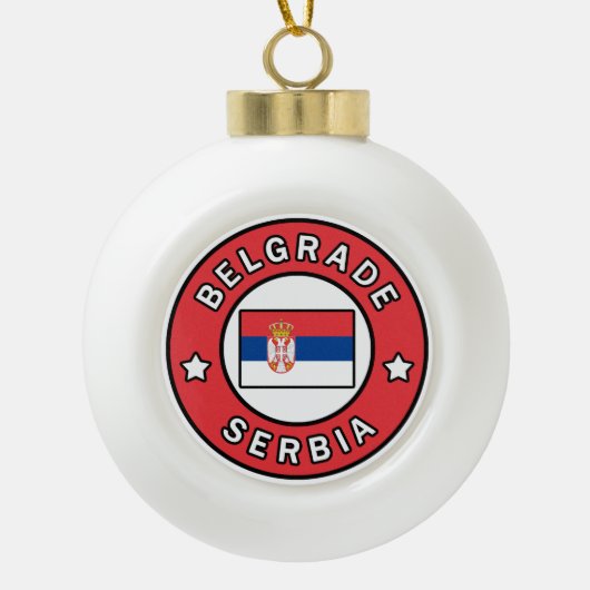Belgrad Serbien Keramik Kugel-Ornament (Vorderseite)