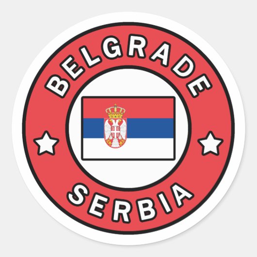 Belgrad Serbien Runder Aufkleber (Vorderseite)