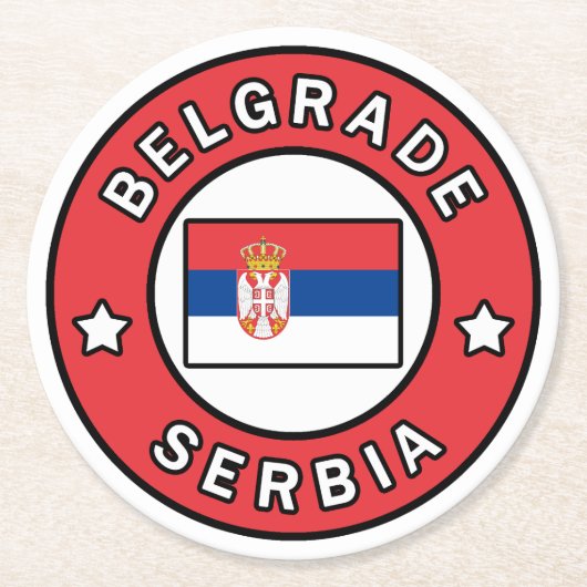 Belgrad Serbien Runder Pappuntersetzer (Vorderseite)