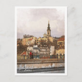 Belgrad Serbien Schöne Farbstift-Landschaft Postkarte (Vorderseite)