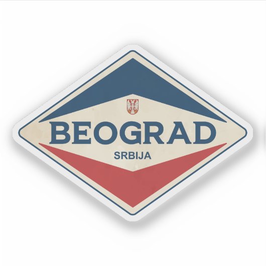 Belgrad Serbien Vintag Aufkleber (Vorderseite)