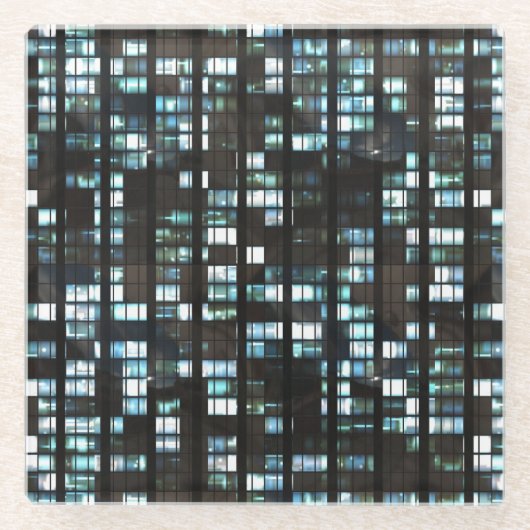 Belichtetes Fenstermuster Glasuntersetzer (Vorderseite)