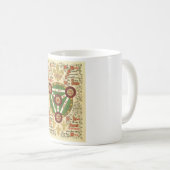 Belichtetes Manuskript der Heiligen Dreifaltigkeit Kaffeetasse (VorderseiteRechts)