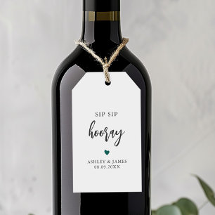 Beliebige Farbe Herz Sip Sip Hooray Tags, Hochzeit Geschenkanhänger