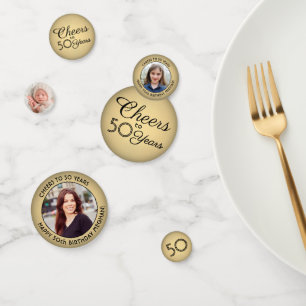 Beliebiger Geburtstag Prost Elegant Gold und Schwa Konfetti