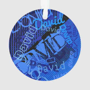 Beliebiger Name Anpassbarer Kreativer Blau Ornament