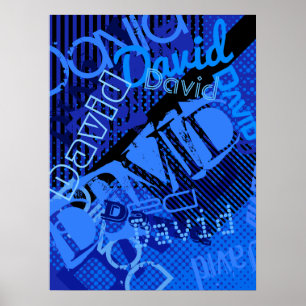 Beliebiger Name Anpassbarer Kreativer Blau Poster