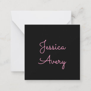 Beliebiger Name Coole editierbare rosa Schrift a Mitteilungskarte