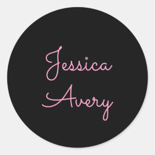 Beliebiger Name Coole editierbare rosa Schrift a Runder Aufkleber