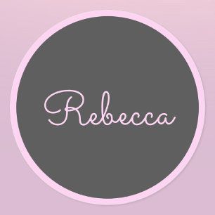Beliebiger Name Coole editierbare rosa Schrift & Runder Aufkleber