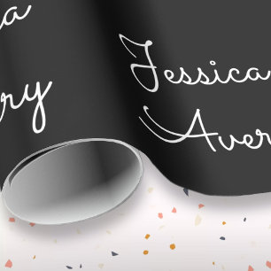 Beliebiger Name Coole editierbare weiße Schrift Geschenkpapier