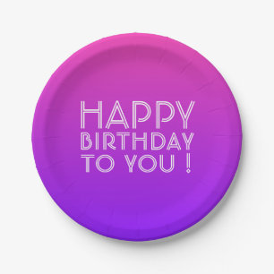 Beliebiger Name editierbar Alles Gute zum Geburtst Pappteller