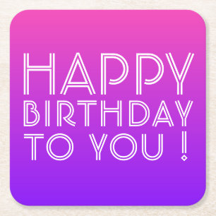 Beliebiger Name editierbar Alles Gute zum Geburtst Rechteckiger Pappuntersetzer