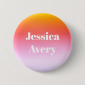 Beliebiger Name | Retro-modern gestalteter Text Fa Button (Vorderseite)