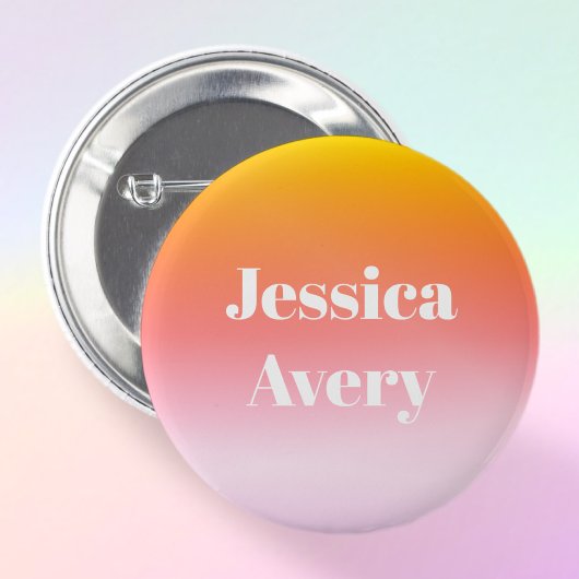 Beliebiger Name | Retro-modern gestalteter Text Fa Button
