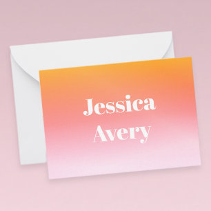 Beliebiger Name Retro-modern gestalteter Text Fa Mitteilungskarte