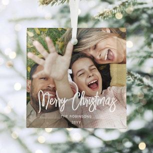 Beliebiger Text Foto-Overlay Moderne gebürstete we Ornament Aus Glas