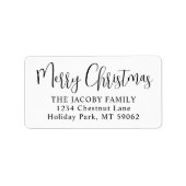 beliebiger Text Trendy Script Weihnachtszeit-Rücks Adressaufkleber (Vorne)