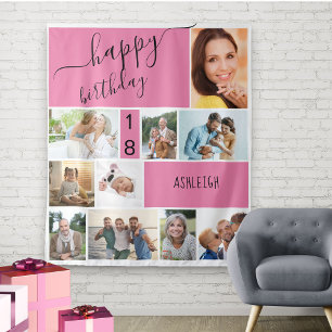 Beliebiges Alter 10 Foto-Collage Personalisiert Ro Wandteppich