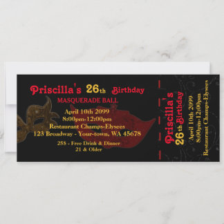 beliebiges Alter,26., Einladungsticket styl,Geburt Einladung