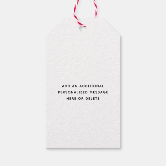 beliebiges Text-Trendy-Script-Foto schwarz und wei Geschenkanhänger (Rückseite)