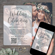 beliebiges Texttrendy Script & Foto QR UAWG Weddin