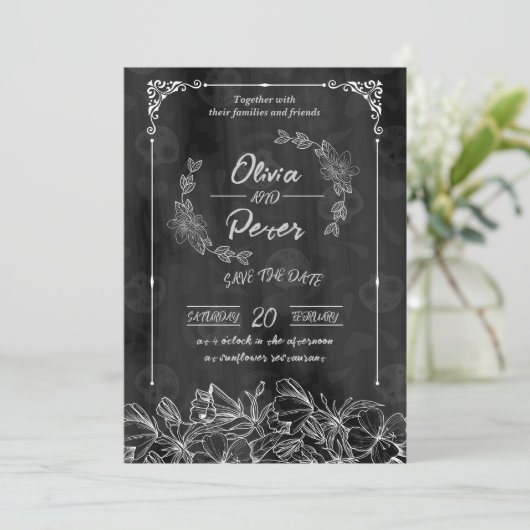 Beliebt die Datumskarten speichern Einladung (Stehend Vorderseite)