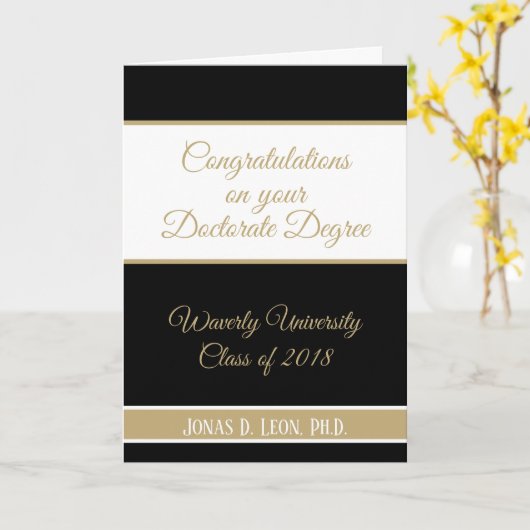 Beliebt! Doctorate Abschluss Card (Ph.D.) Karte (Gelbe Blume)